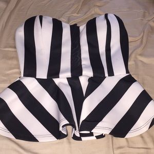 Strapless peplum shirt